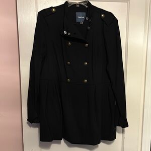 Black Double-Breasted  Coat by ModCloth